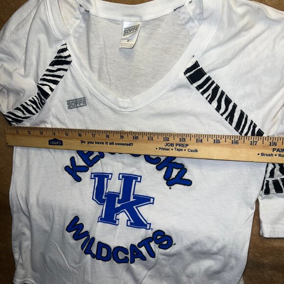 Soffe Medium Kentucky Wildcat White 3/4 Sleeve Tiger Stripe Trim C03 - Picture 4 of 5